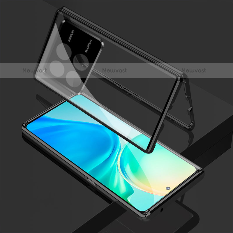 Luxury Aluminum Metal Frame Mirror Cover Case 360 Degrees for Xiaomi Redmi K70E 5G