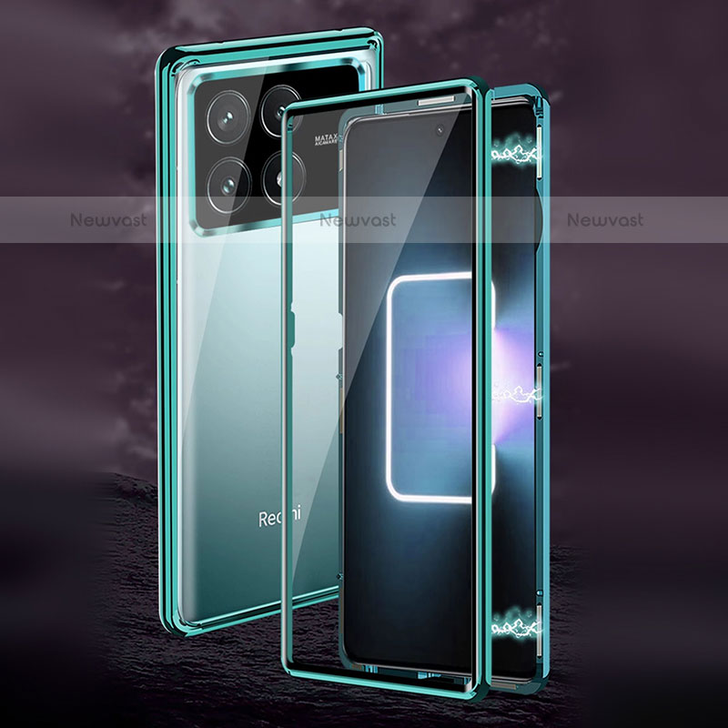 Luxury Aluminum Metal Frame Mirror Cover Case 360 Degrees for Xiaomi Redmi K70E 5G