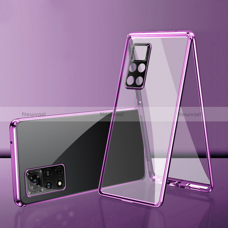 Luxury Aluminum Metal Frame Mirror Cover Case 360 Degrees for Xiaomi Redmi Note 11 4G (2022)