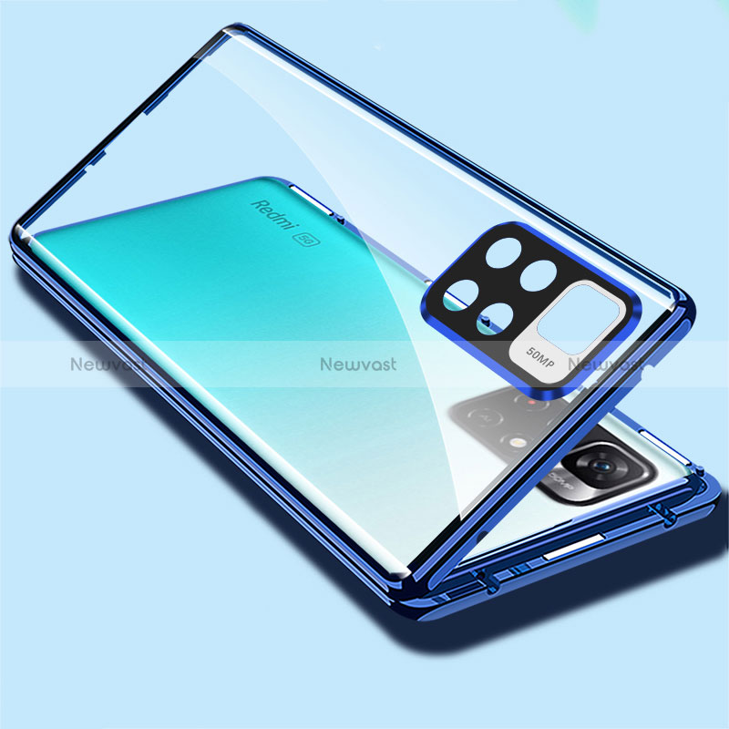 Luxury Aluminum Metal Frame Mirror Cover Case 360 Degrees for Xiaomi Redmi Note 11 5G