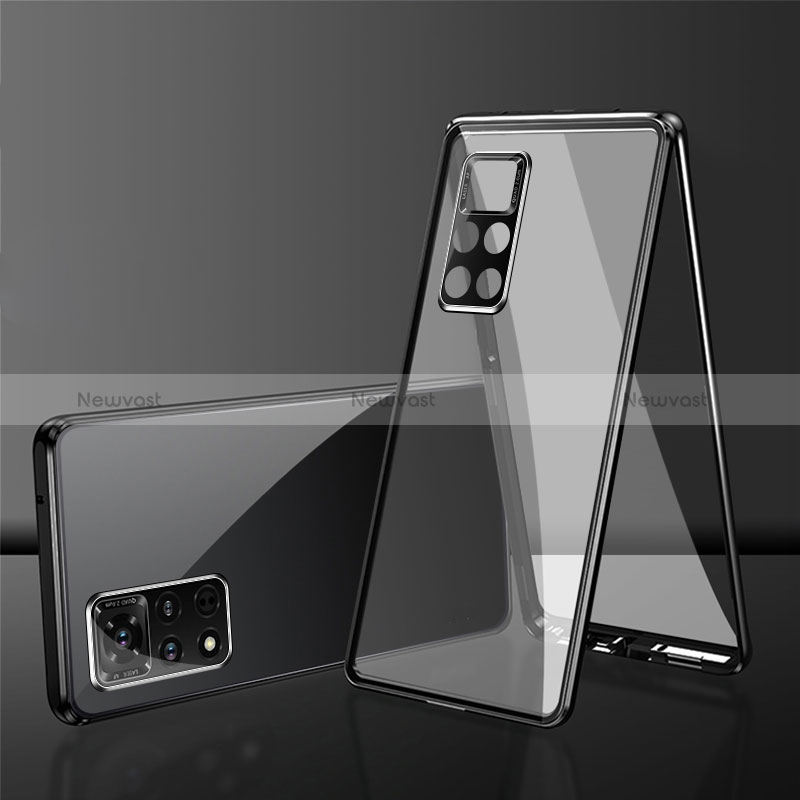 Luxury Aluminum Metal Frame Mirror Cover Case 360 Degrees for Xiaomi Redmi Note 11 Pro 4G Black