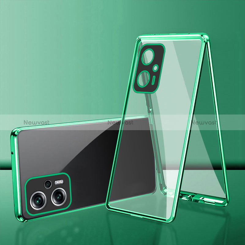 Luxury Aluminum Metal Frame Mirror Cover Case 360 Degrees for Xiaomi Redmi Note 11T Pro+ Plus 5G