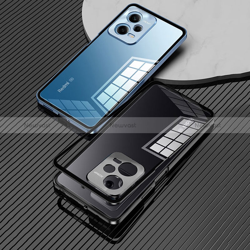 Luxury Aluminum Metal Frame Mirror Cover Case 360 Degrees for Xiaomi Redmi Note 12 Pro+ Plus 5G