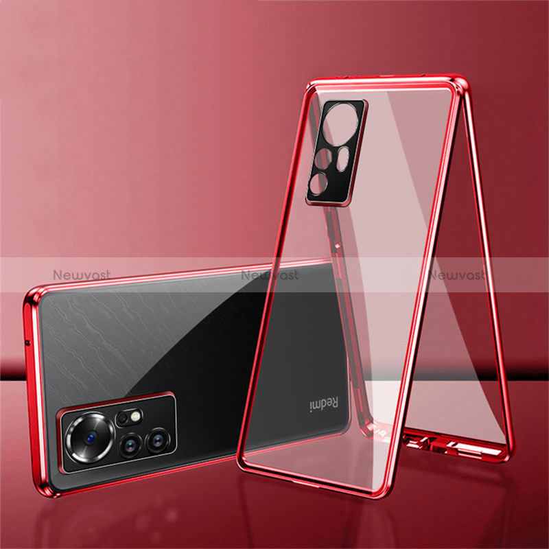 Luxury Aluminum Metal Frame Mirror Cover Case 360 Degrees for Xiaomi Redmi Note 12S