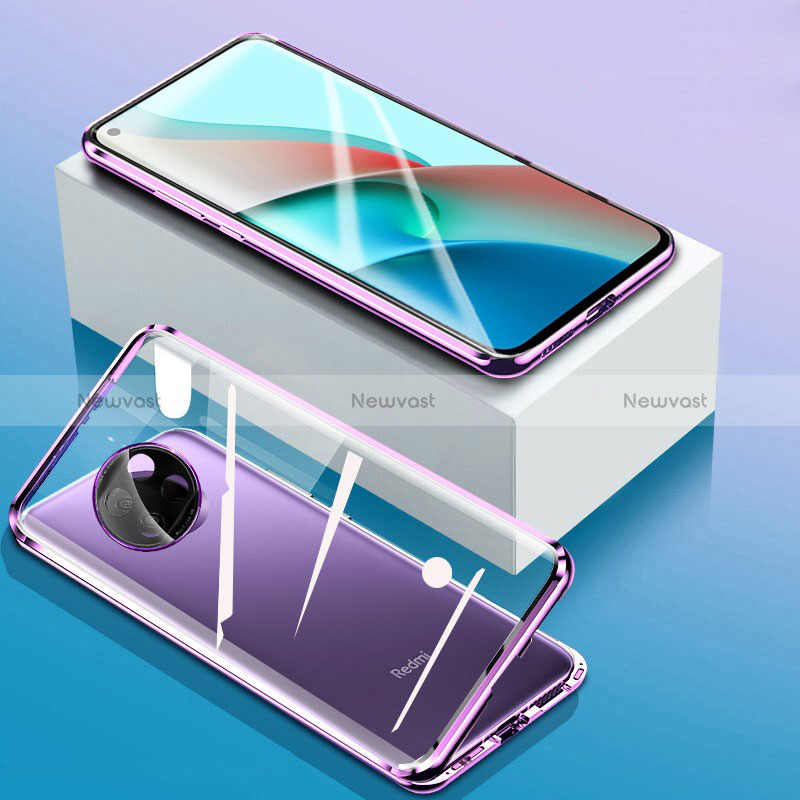 Luxury Aluminum Metal Frame Mirror Cover Case 360 Degrees for Xiaomi Redmi Note 9T 5G