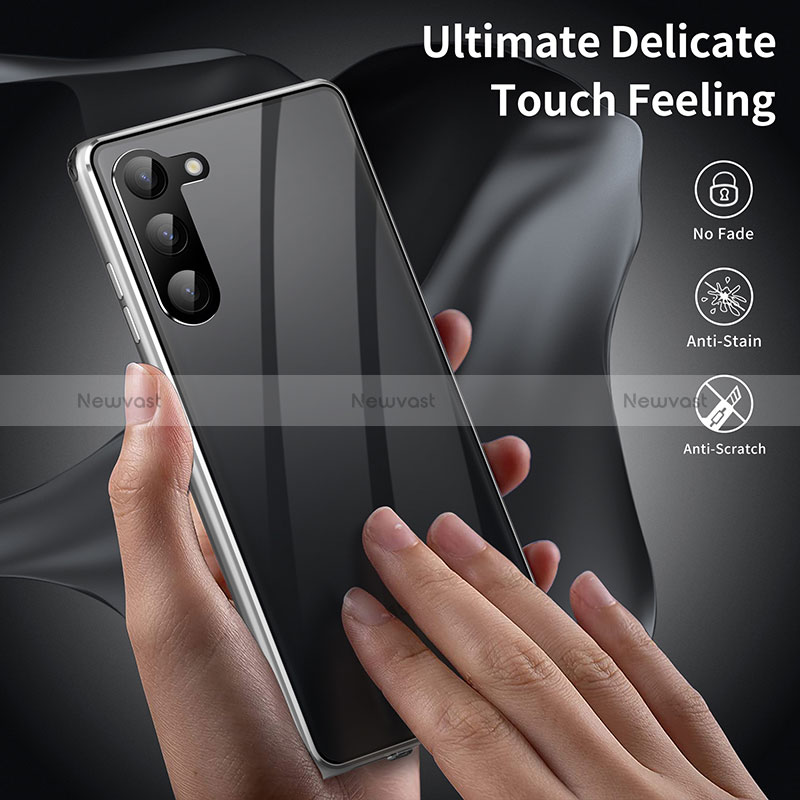Luxury Aluminum Metal Frame Mirror Cover Case 360 Degrees LK1 for Samsung Galaxy S22 5G