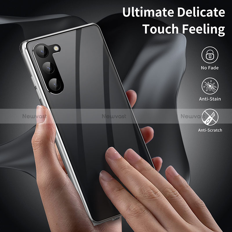 Luxury Aluminum Metal Frame Mirror Cover Case 360 Degrees LK1 for Samsung Galaxy S22 Plus 5G