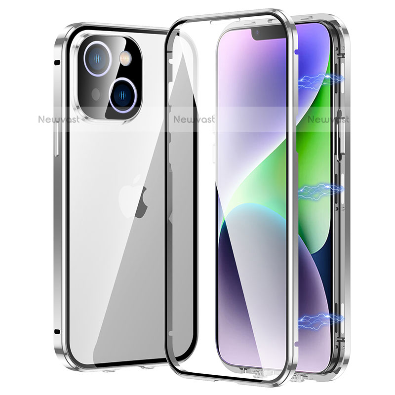 Luxury Aluminum Metal Frame Mirror Cover Case 360 Degrees LK2 for Apple iPhone 13