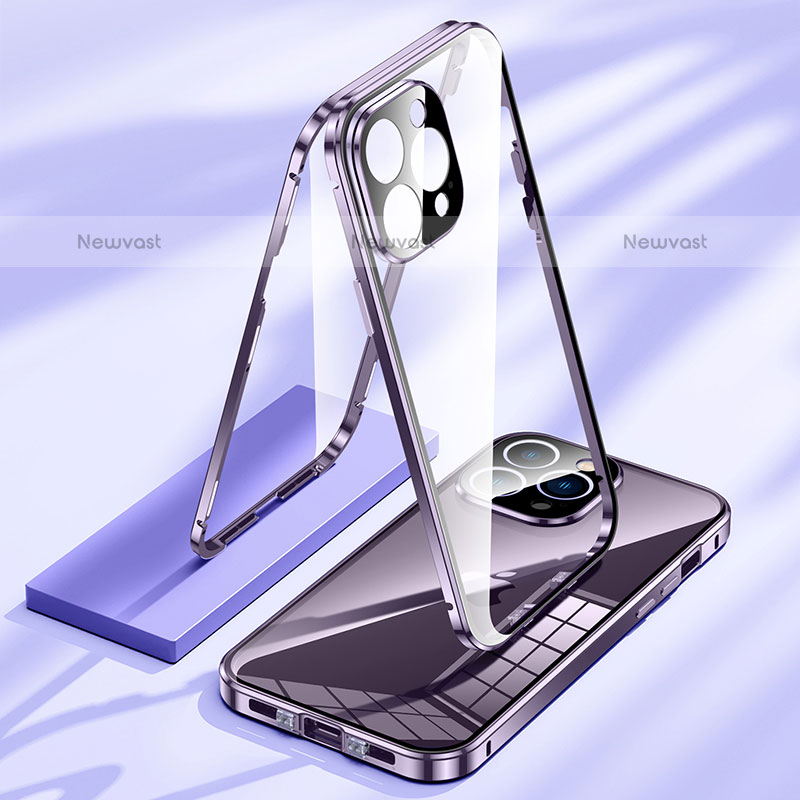 Luxury Aluminum Metal Frame Mirror Cover Case 360 Degrees LK2 for Apple iPhone 13