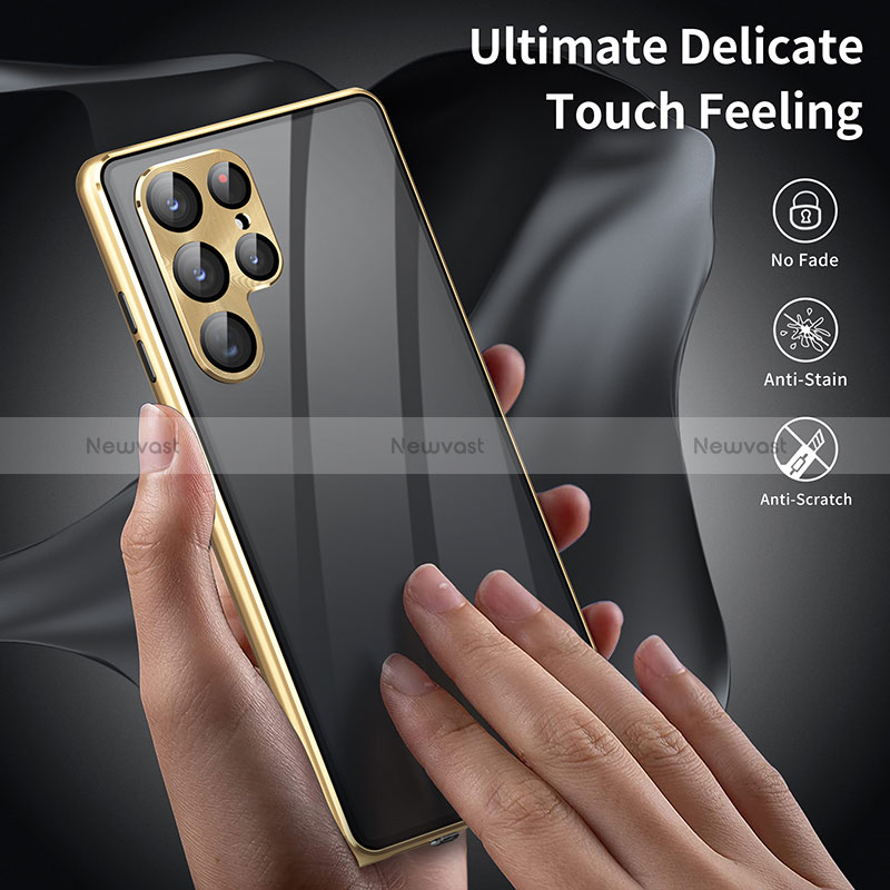 Luxury Aluminum Metal Frame Mirror Cover Case 360 Degrees LK2 for Samsung Galaxy S22 5G