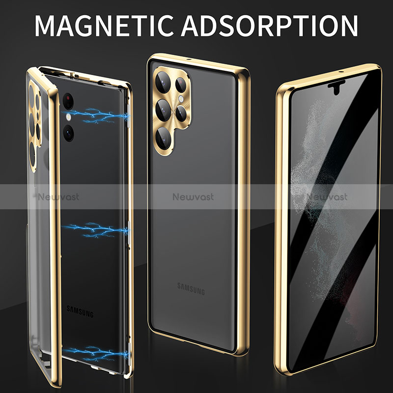 Luxury Aluminum Metal Frame Mirror Cover Case 360 Degrees LK2 for Samsung Galaxy S23 5G