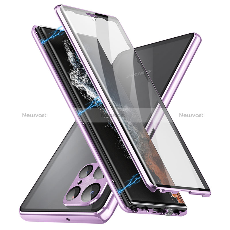 Luxury Aluminum Metal Frame Mirror Cover Case 360 Degrees LK2 for Samsung Galaxy S24 Ultra 5G