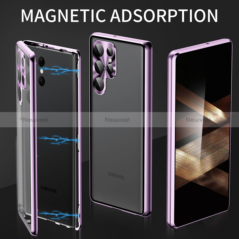 Luxury Aluminum Metal Frame Mirror Cover Case 360 Degrees LK2 for Samsung Galaxy S24 Ultra 5G