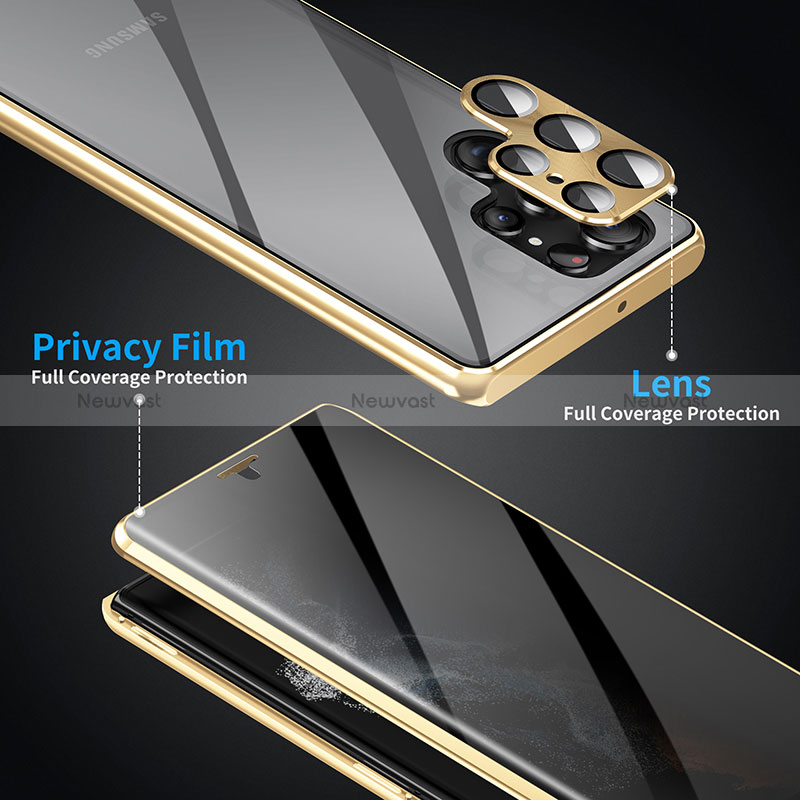 Luxury Aluminum Metal Frame Mirror Cover Case 360 Degrees LK2 for Samsung Galaxy S25 5G