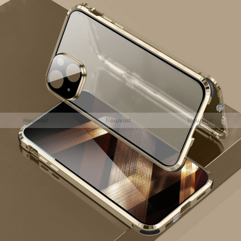 Luxury Aluminum Metal Frame Mirror Cover Case 360 Degrees LK3 for Apple iPhone 15