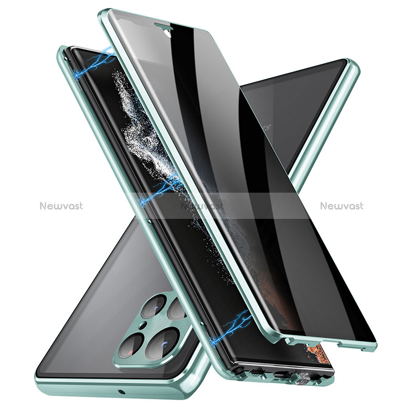 Luxury Aluminum Metal Frame Mirror Cover Case 360 Degrees LK3 for Samsung Galaxy S23 Ultra 5G