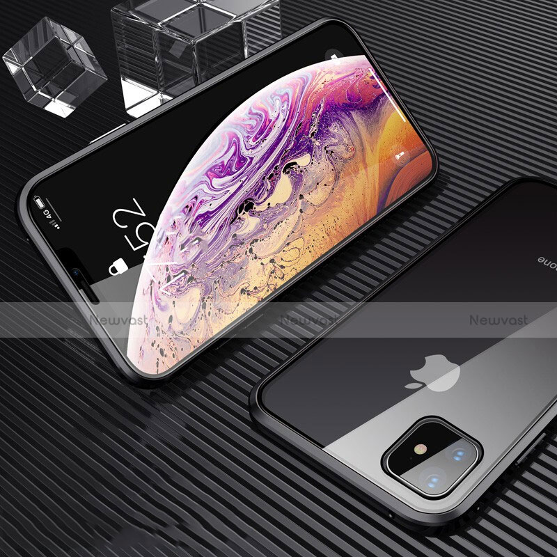 Luxury Aluminum Metal Frame Mirror Cover Case 360 Degrees M01 for Apple iPhone 11 Black