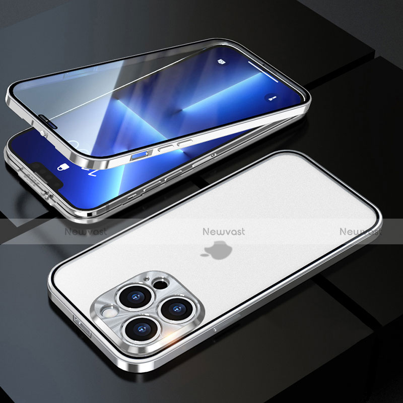 Luxury Aluminum Metal Frame Mirror Cover Case 360 Degrees M01 for Apple iPhone 13 Pro Max