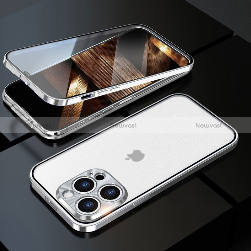 Luxury Aluminum Metal Frame Mirror Cover Case 360 Degrees M01 for Apple iPhone 14 Pro Max