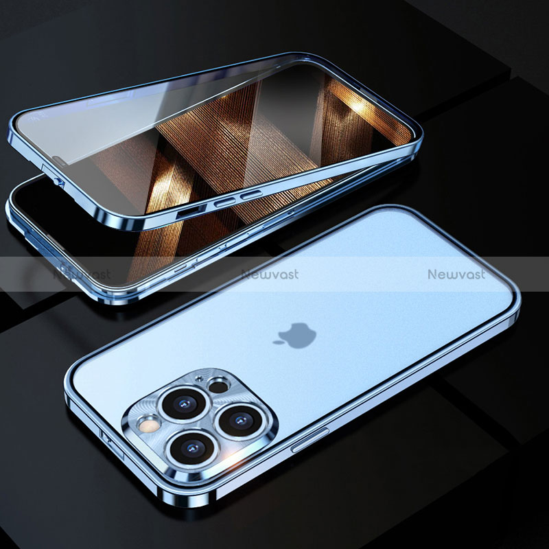 Luxury Aluminum Metal Frame Mirror Cover Case 360 Degrees M01 for Apple iPhone 14 Pro Max