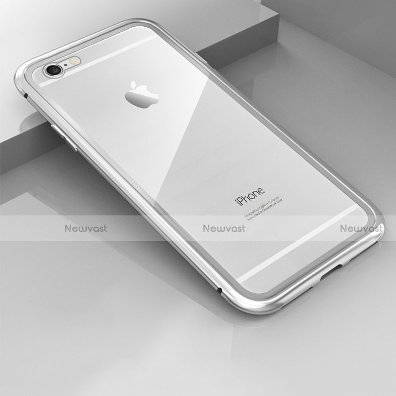 Luxury Aluminum Metal Frame Mirror Cover Case 360 Degrees M01 for Apple iPhone 6 Silver