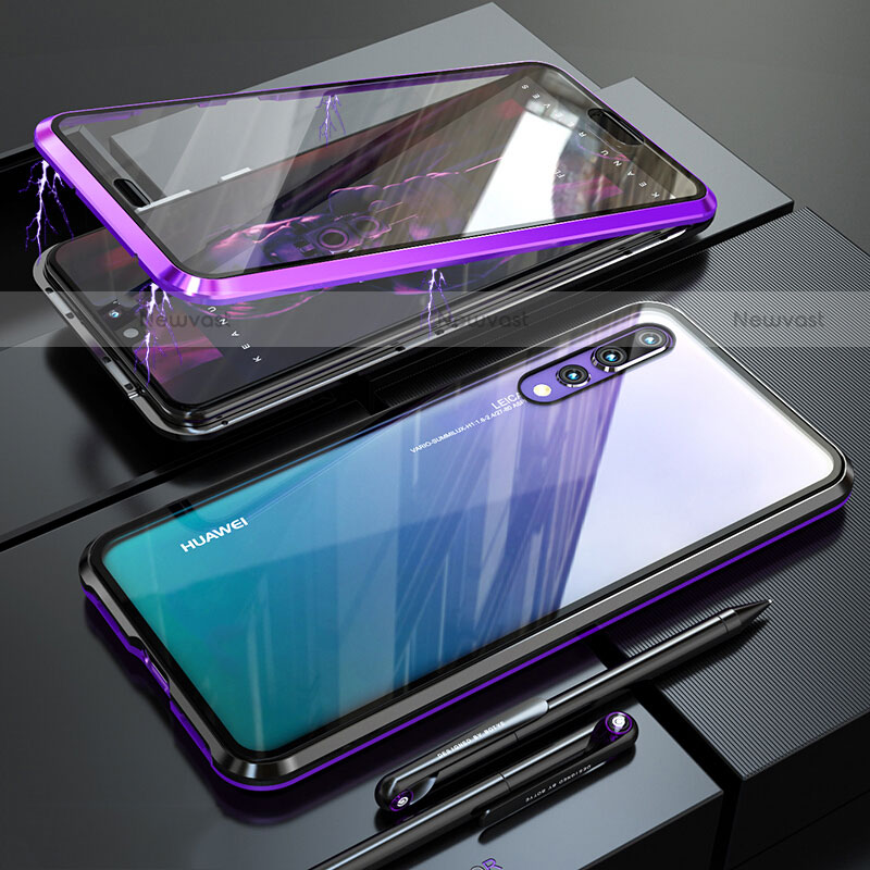 Luxury Aluminum Metal Frame Mirror Cover Case 360 Degrees M01 for Huawei P20 Pro