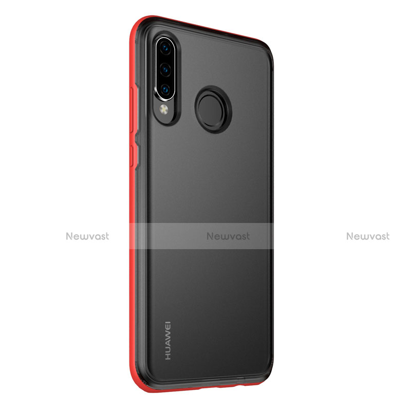 Luxury Aluminum Metal Frame Mirror Cover Case 360 Degrees M01 for Huawei P30 Lite XL Red