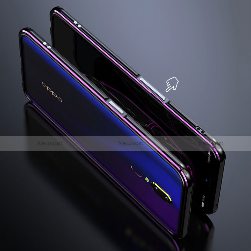 Luxury Aluminum Metal Frame Mirror Cover Case 360 Degrees M01 for Oppo A9