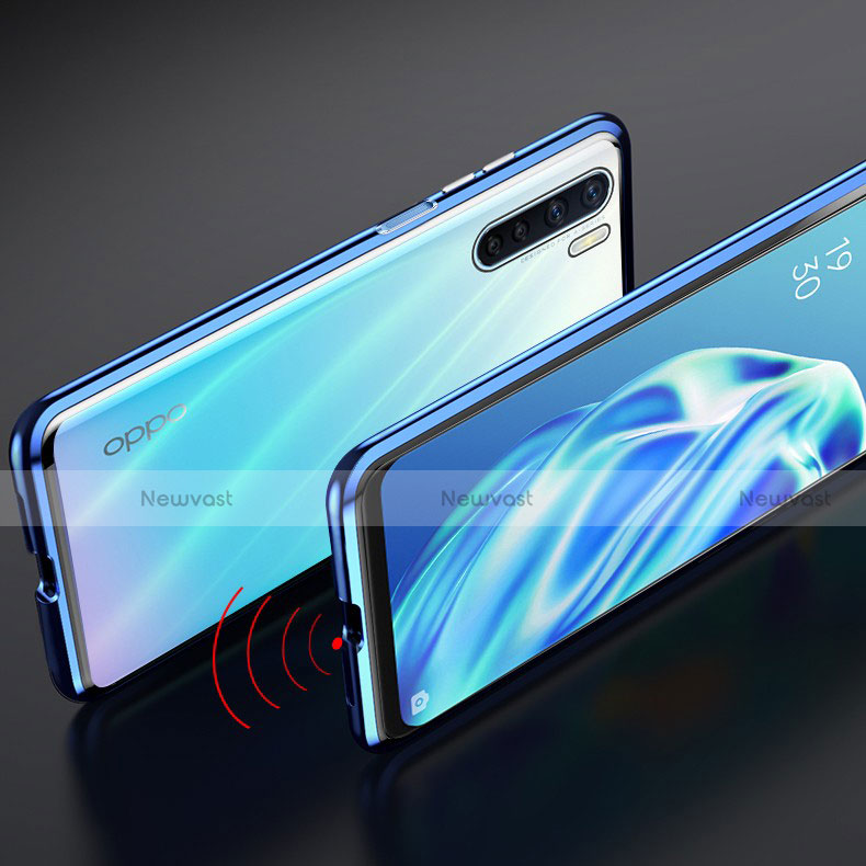 Luxury Aluminum Metal Frame Mirror Cover Case 360 Degrees M01 for Oppo A91