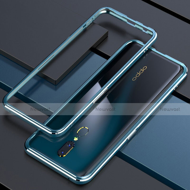 Luxury Aluminum Metal Frame Mirror Cover Case 360 Degrees M01 for Oppo A9X Green