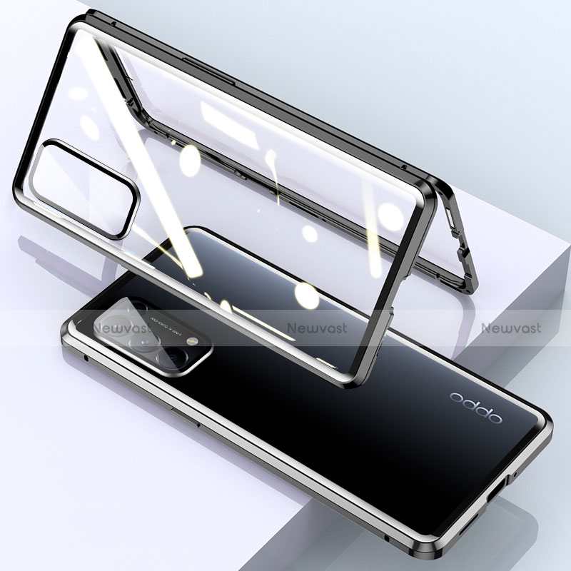 Luxury Aluminum Metal Frame Mirror Cover Case 360 Degrees M01 for Oppo Find X3 Lite 5G