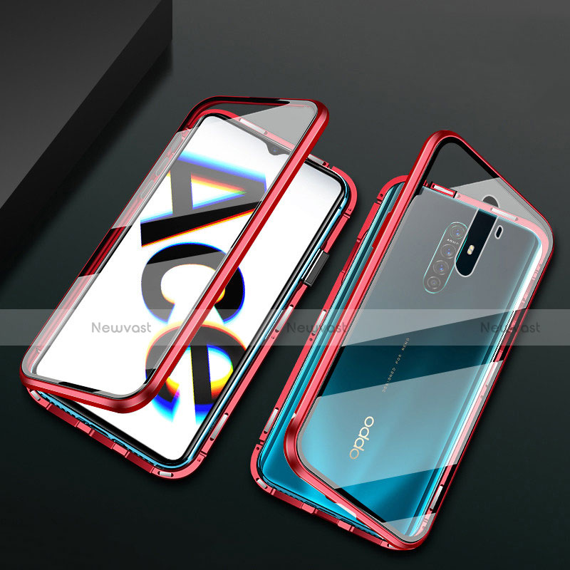 Luxury Aluminum Metal Frame Mirror Cover Case 360 Degrees M01 for Oppo Reno Ace