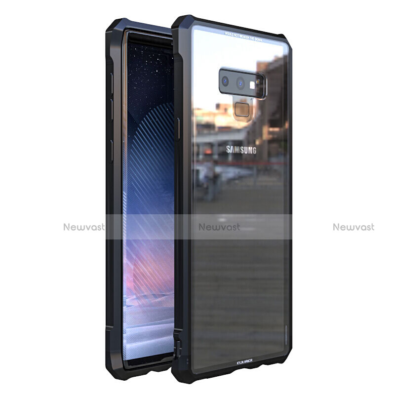 Luxury Aluminum Metal Frame Mirror Cover Case 360 Degrees M01 for Samsung Galaxy Note 9 Black