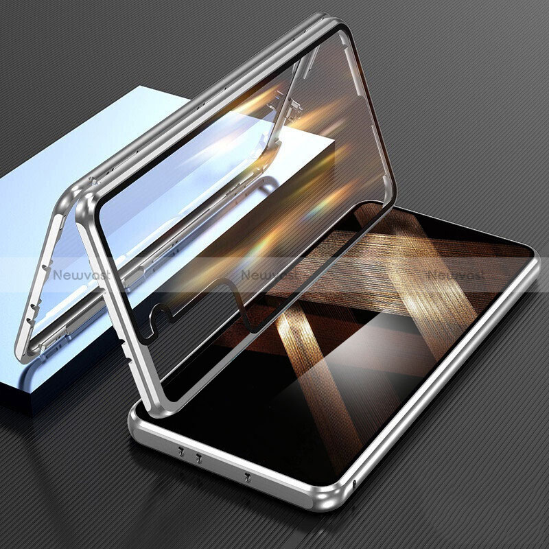 Luxury Aluminum Metal Frame Mirror Cover Case 360 Degrees M01 for Samsung Galaxy S24 5G