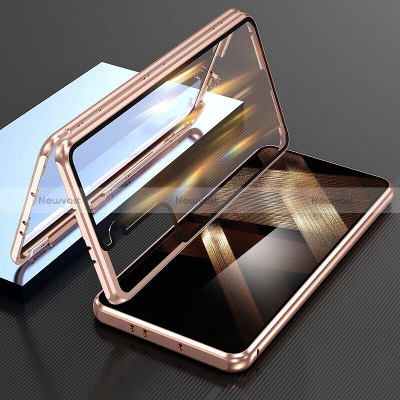 Luxury Aluminum Metal Frame Mirror Cover Case 360 Degrees M01 for Samsung Galaxy S24 5G