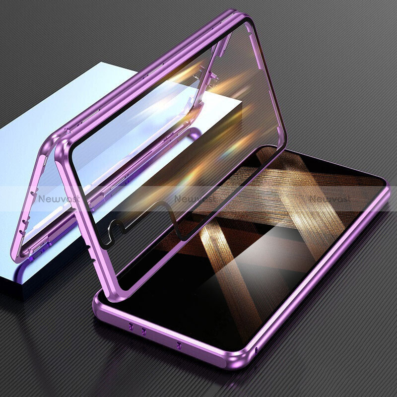 Luxury Aluminum Metal Frame Mirror Cover Case 360 Degrees M01 for Samsung Galaxy S24 5G