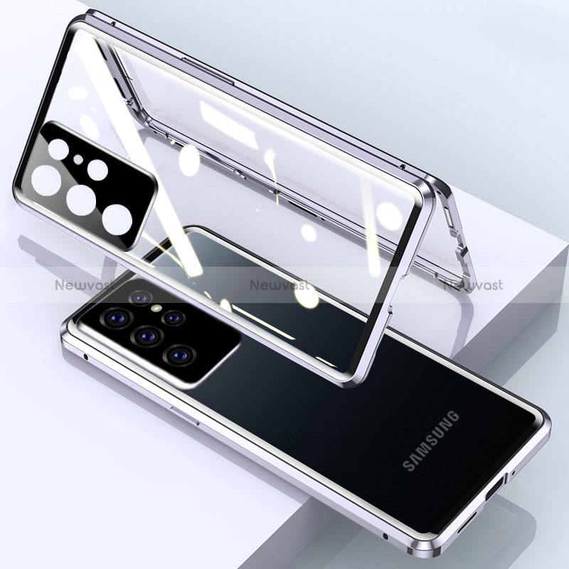 Luxury Aluminum Metal Frame Mirror Cover Case 360 Degrees M01 for Samsung Galaxy S25 Ultra 5G