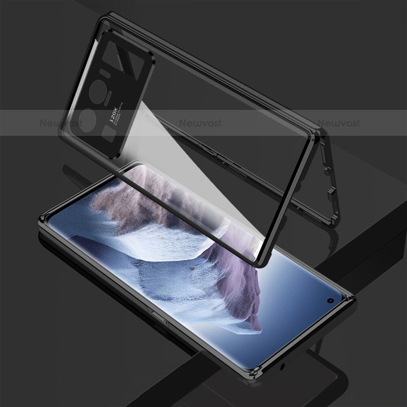 Luxury Aluminum Metal Frame Mirror Cover Case 360 Degrees M01 for Xiaomi Mi 11 Ultra 5G Black