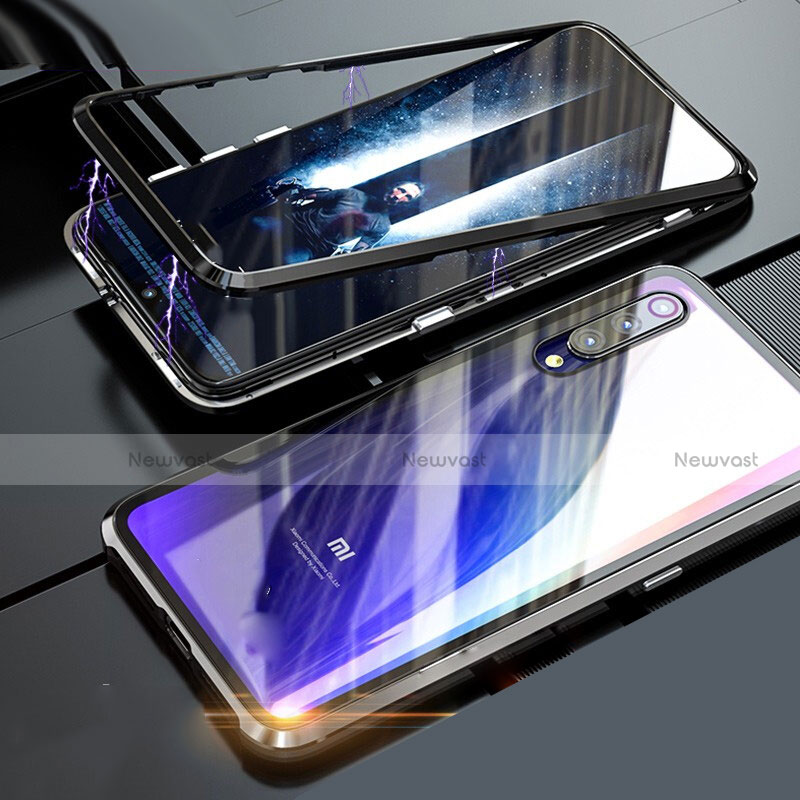 Luxury Aluminum Metal Frame Mirror Cover Case 360 Degrees M01 for Xiaomi Mi 9 Lite Black