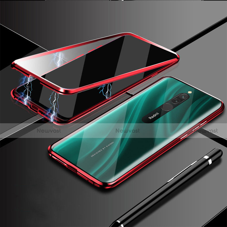 Luxury Aluminum Metal Frame Mirror Cover Case 360 Degrees M01 for Xiaomi Redmi 8