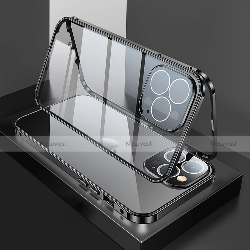 Luxury Aluminum Metal Frame Mirror Cover Case 360 Degrees M02 for Apple iPhone 13 Pro