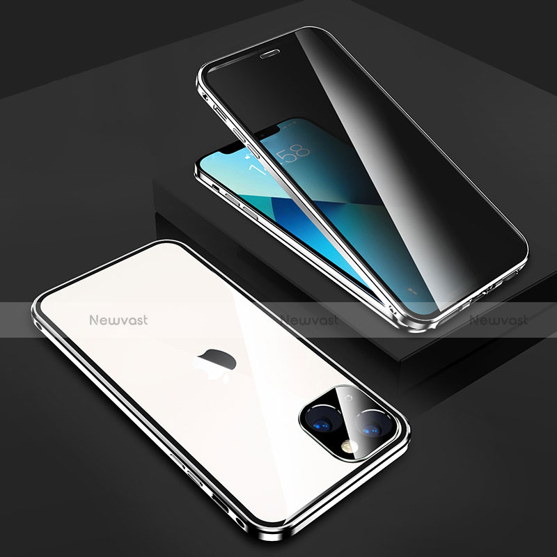 Luxury Aluminum Metal Frame Mirror Cover Case 360 Degrees M02 for Apple iPhone 14