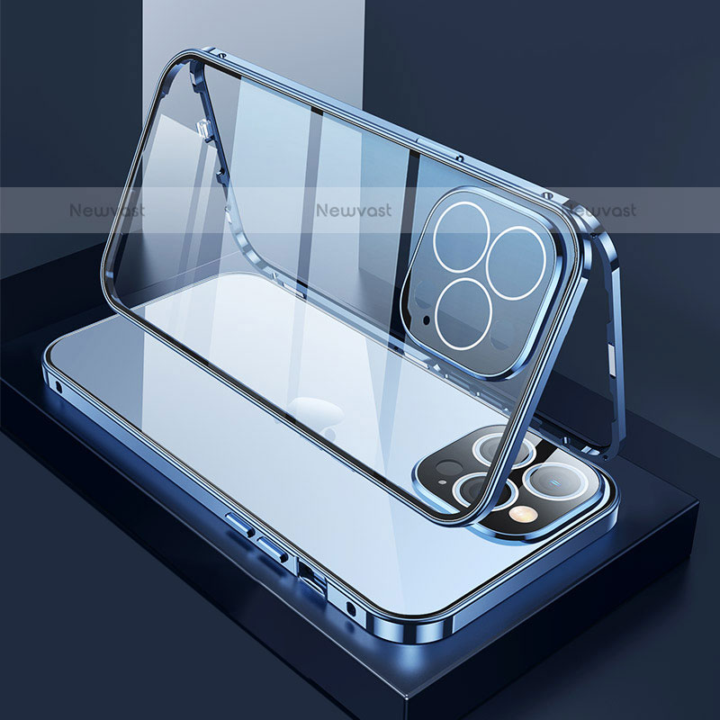 Luxury Aluminum Metal Frame Mirror Cover Case 360 Degrees M02 for Apple iPhone 15 Pro
