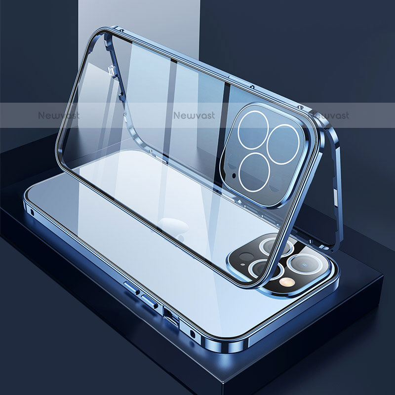 Luxury Aluminum Metal Frame Mirror Cover Case 360 Degrees M02 for Apple iPhone 15 Pro Max