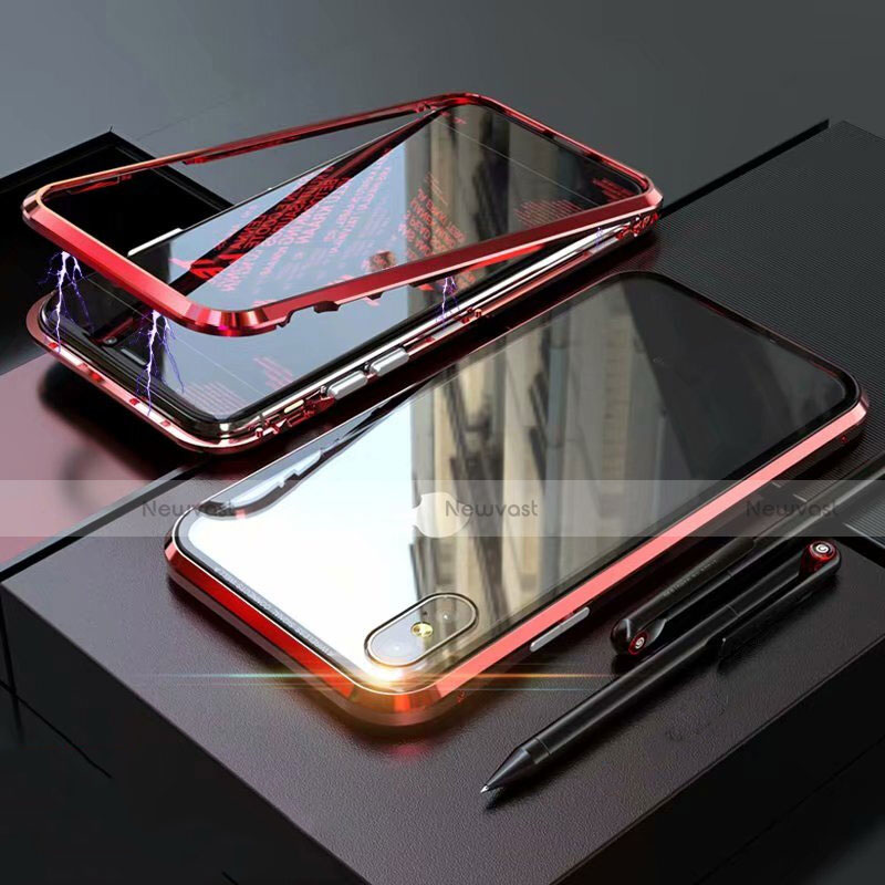 Luxury Aluminum Metal Frame Mirror Cover Case 360 Degrees M02 for Apple iPhone Xs