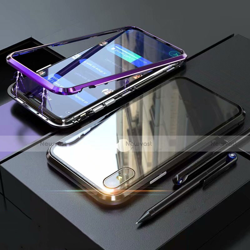 Luxury Aluminum Metal Frame Mirror Cover Case 360 Degrees M02 for Apple iPhone Xs