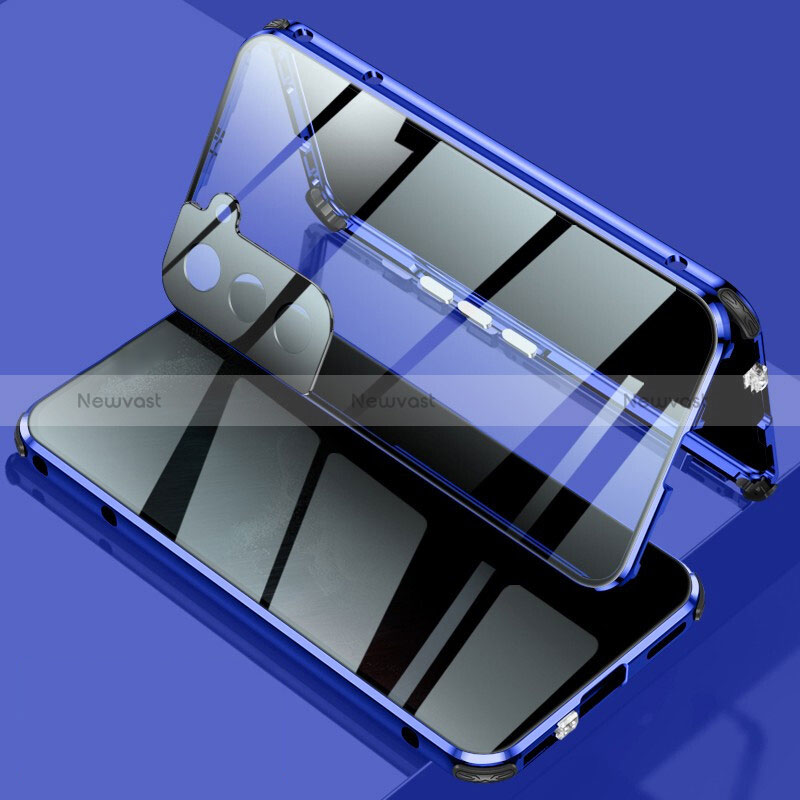 Luxury Aluminum Metal Frame Mirror Cover Case 360 Degrees M02 for Samsung Galaxy S24 5G