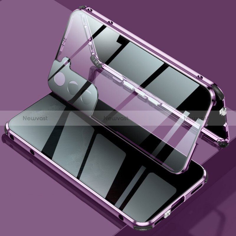 Luxury Aluminum Metal Frame Mirror Cover Case 360 Degrees M02 for Samsung Galaxy S24 5G