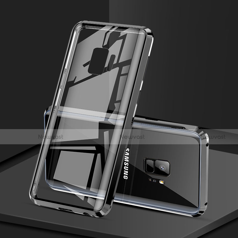 Luxury Aluminum Metal Frame Mirror Cover Case 360 Degrees M02 for Samsung Galaxy S9 Black