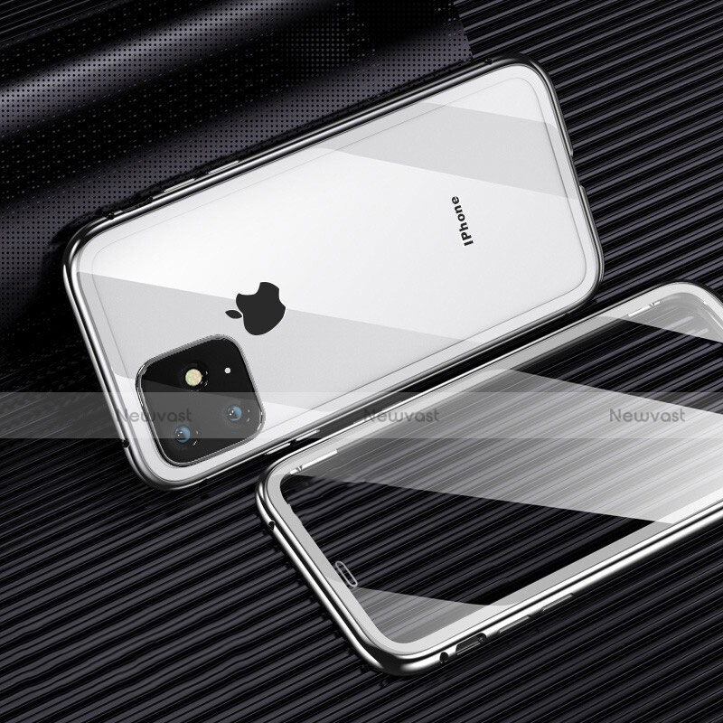 Luxury Aluminum Metal Frame Mirror Cover Case 360 Degrees M03 for Apple iPhone 11 Pro White